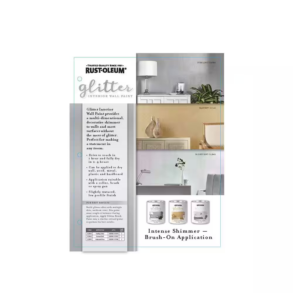 Rust-Oleum Specialty Decorative Iridescent Clear Glitter Paint 1 qt. (2-Pack)