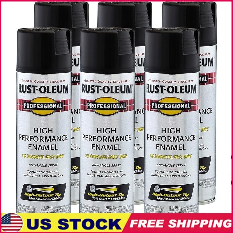 Oil-Based Enamel Spray Paint Rust Resistant Flat Black Metal Wood Concrete New