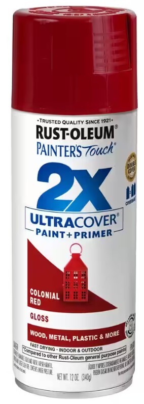 Rust-Oleum Painter’s Touch 2X Ultracover Paint + Primer Colonial Red – 12 oz.