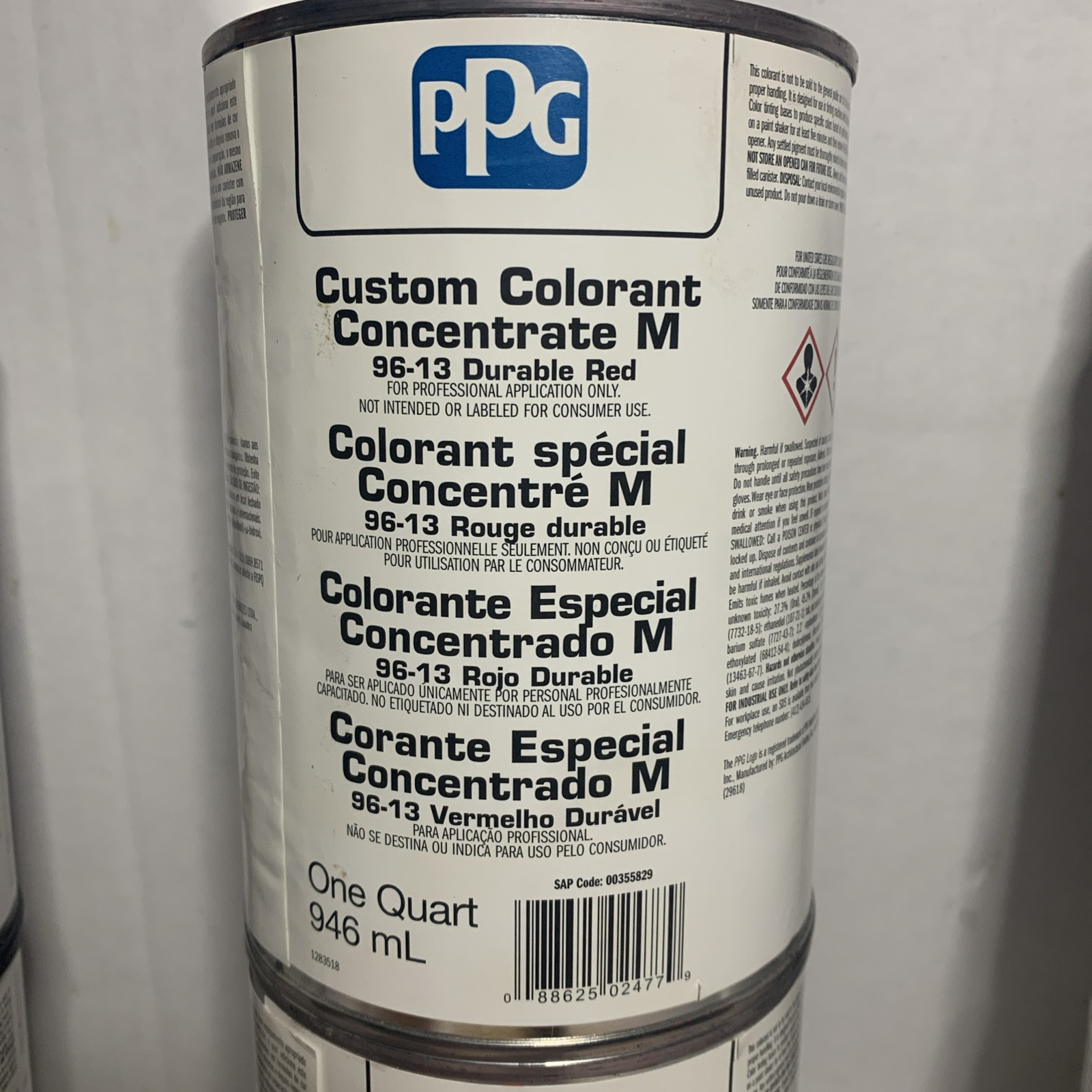 PPG Customer Colourant M 96-13 Durable Red 946ml ( 1 Quart)
