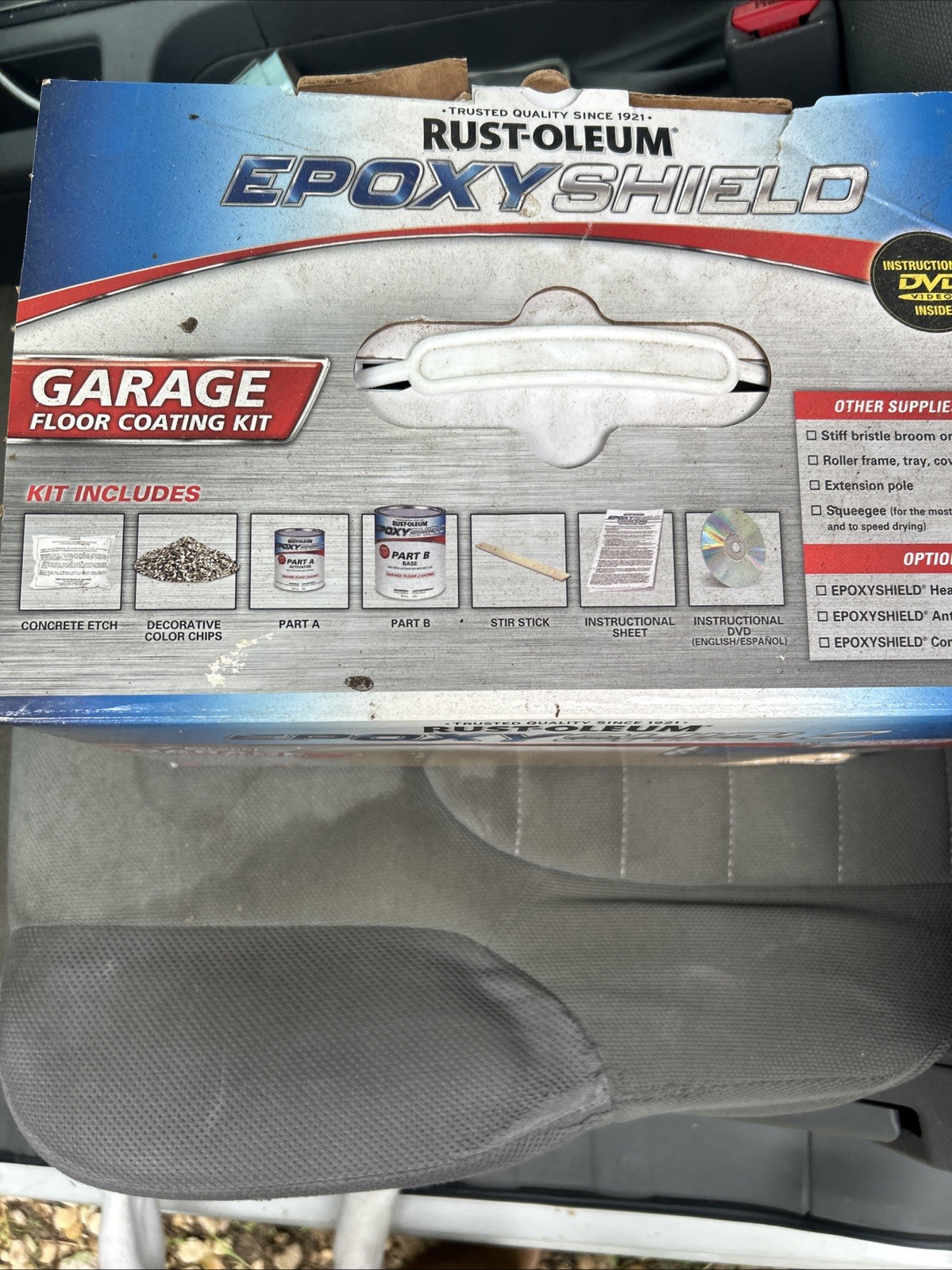 Rust-Oleum Epoxy Shield Garage Floor Coating – Gloss Gray, 1 Car (251965)