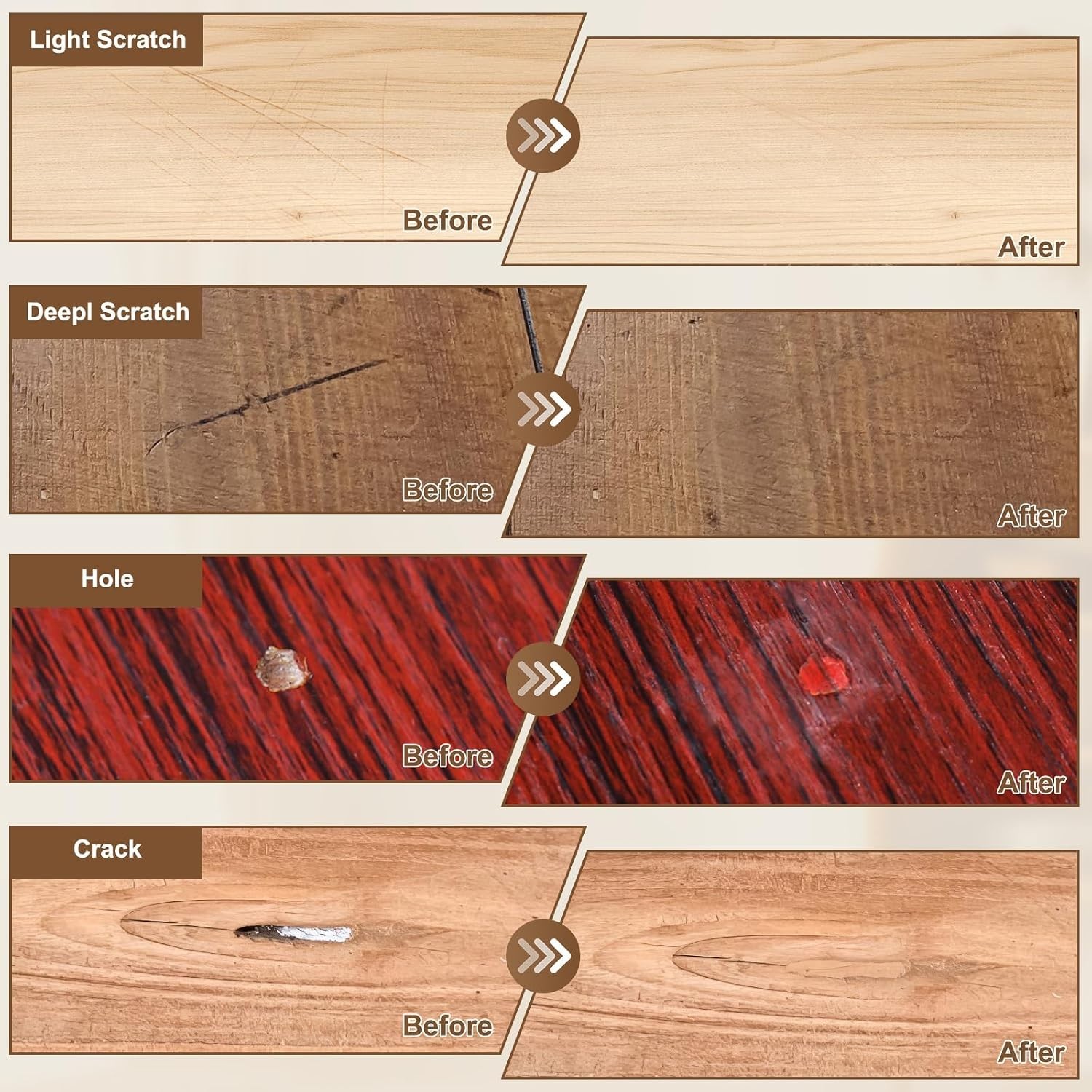 Laminate Wood Floor Repair Kit, Wax Melting Tool with Display, Hard Wax Fille…