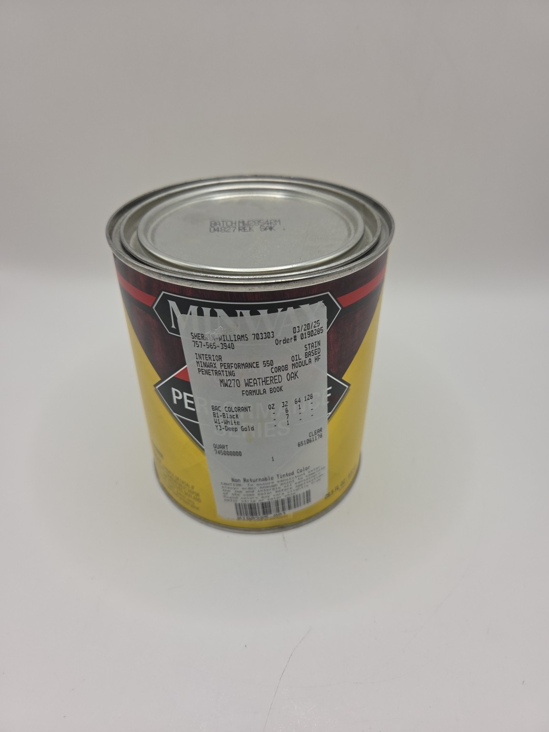 1qt Minwax Performance 550 Penetrating Stain Color Weathered Oak Interior