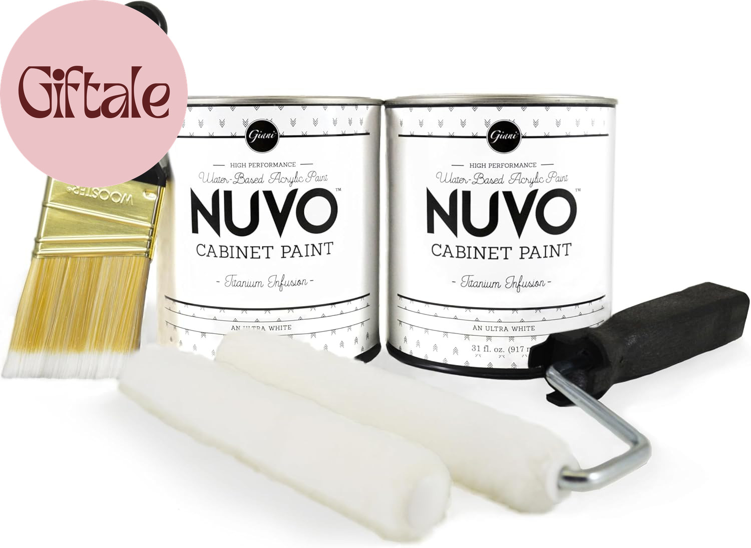 Titanium Infusion Cabinet Makeover Kit – Easy DIY 7-Piece Set, Brilliant White,