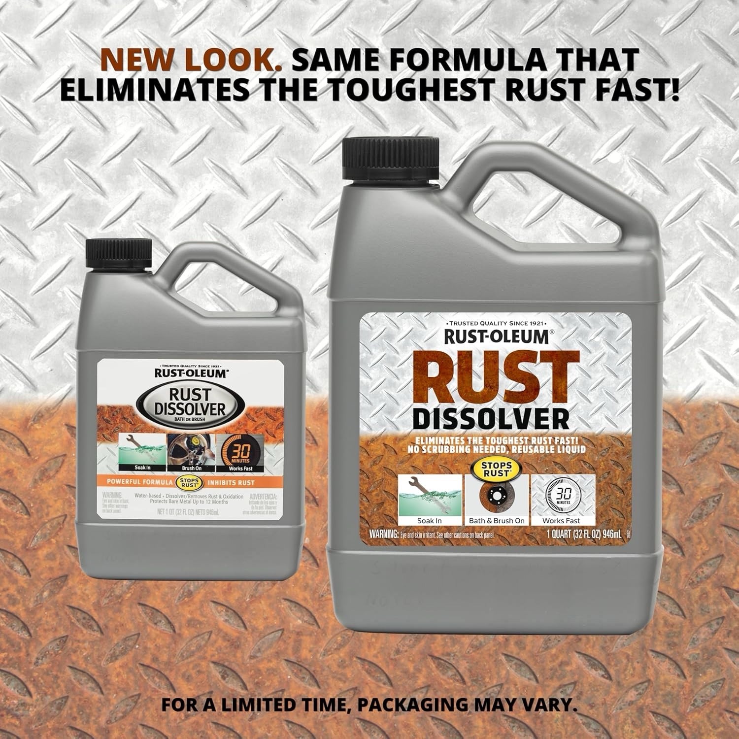 Rust-Oleum Rust Dissolver Rust Remover Liquid, Fast No Scrub, 1 qt 32 fl oz