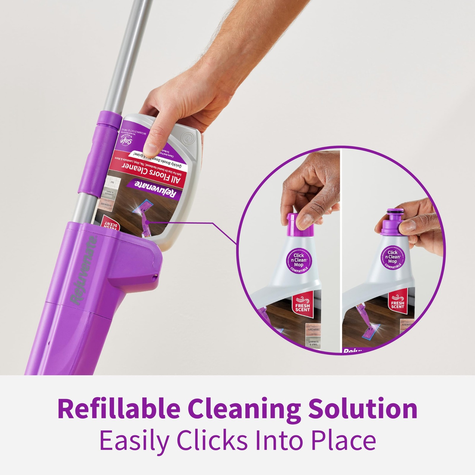 Rejuvenate Click N Clean Multi-Surface Spray Mop All-in-One Kit Cleans and Re…