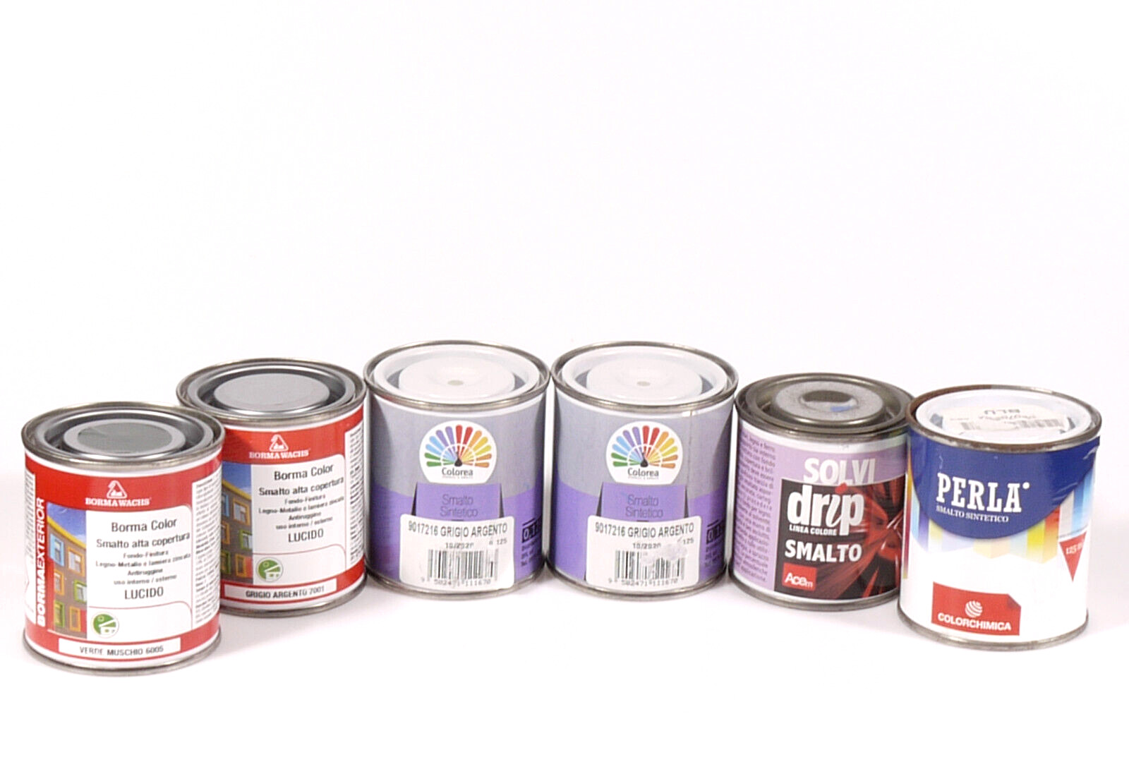 PRL) POLISHED ENAMEL PAINT 6 COL. PAINT WOOD IRON PAINT GREEN GRAY BLUE ROLLER