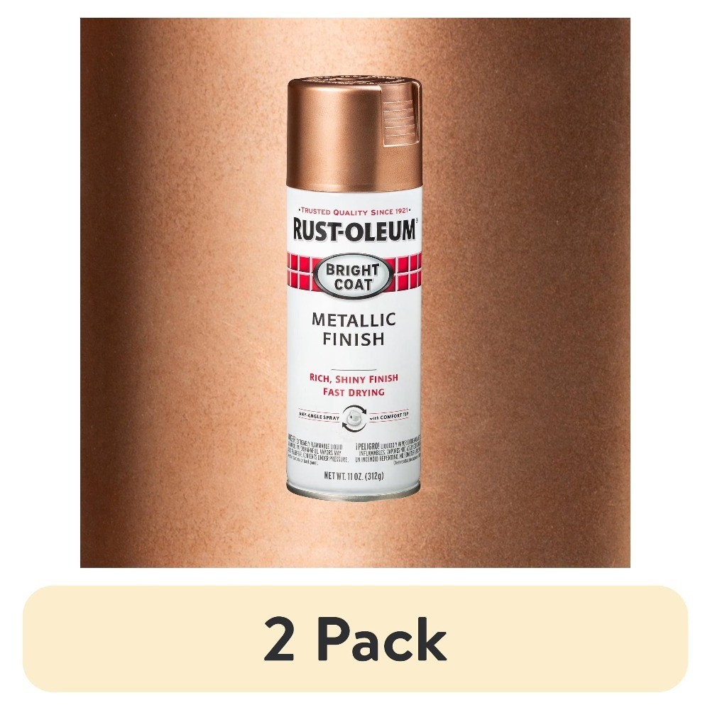 Rose Gold Metallic Spray Paint 11 oz Stops Rust Bright Coat 2 Pack