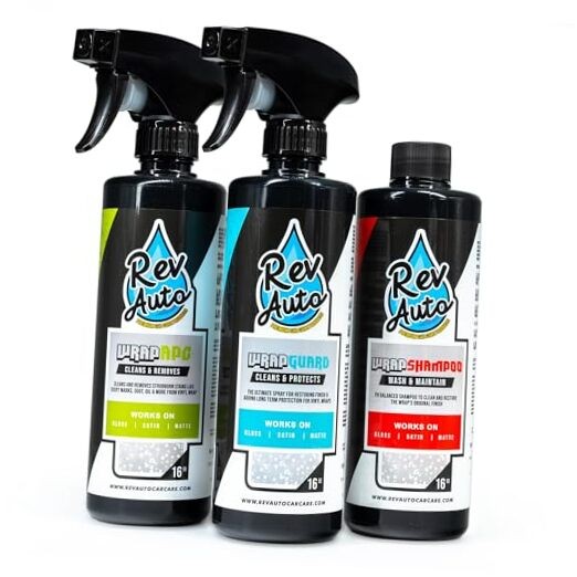Vinyl Wrap Cleaner Kit – 3-Item Set Includes Wrap Detailer, Shampoo & Light