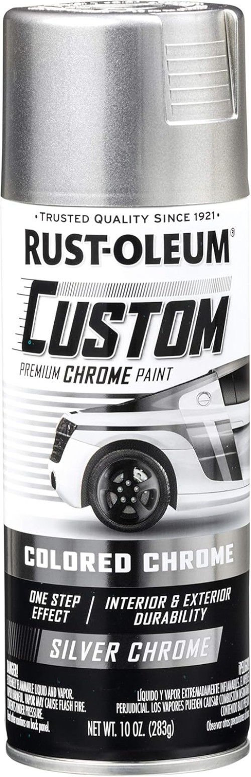 Rust-Oleum Chrome Spray Paint Smooth Chrome Finish – 10oz Multi Surface Paint…
