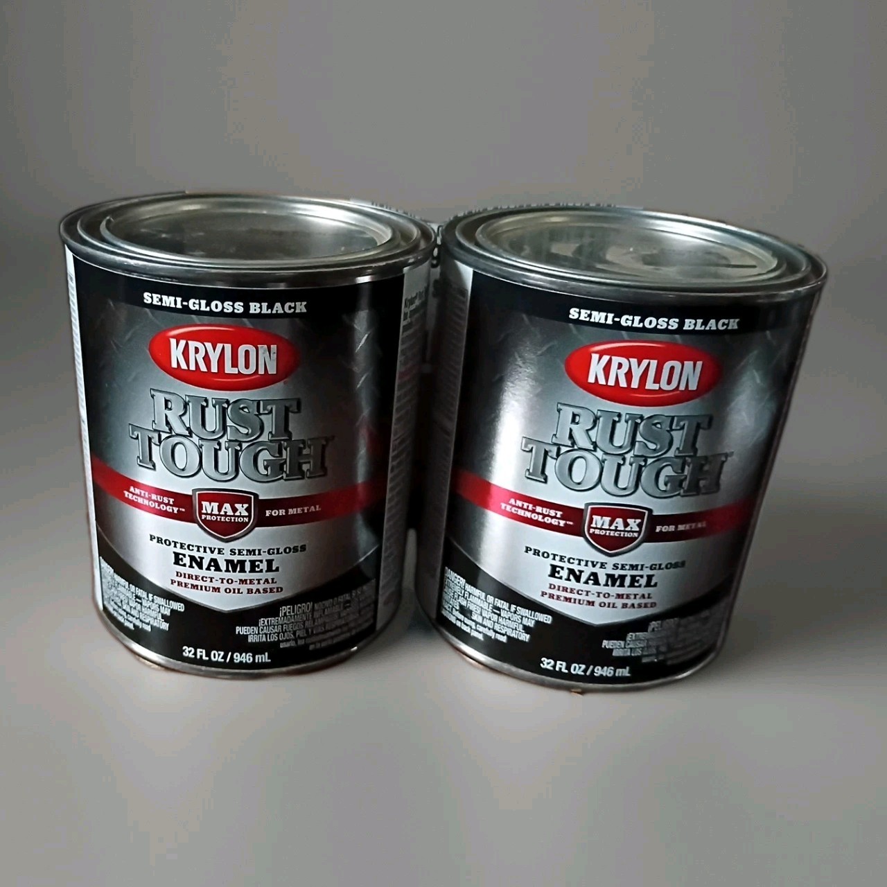 Krylon Rust Tough Oil-Based Semi-Gloss Rust Control Enamel, Black, 1 Qt.- 2 PACK