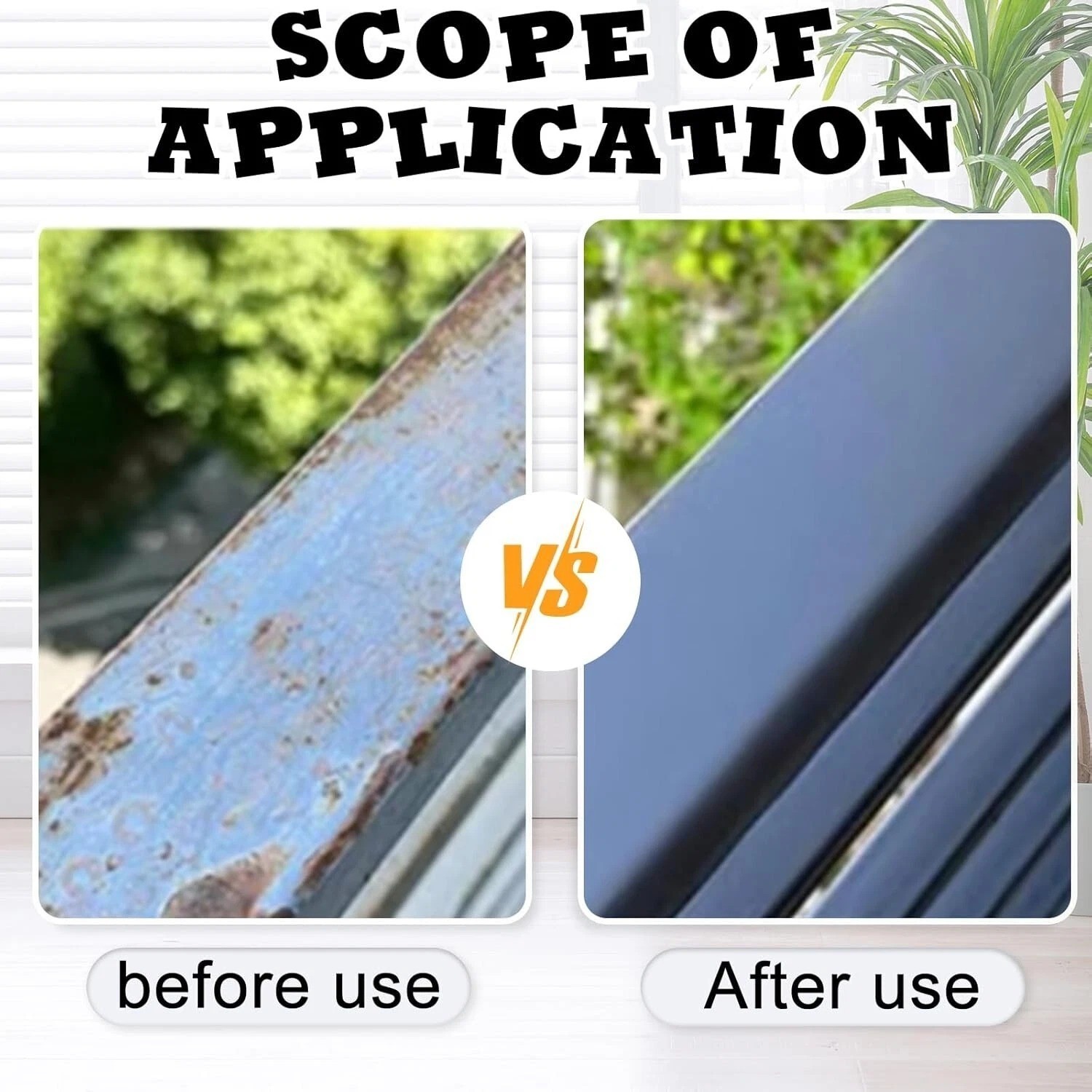 Weatherproof Rust Converter Paint for Metal, Rust Remover for Metal, Grey,