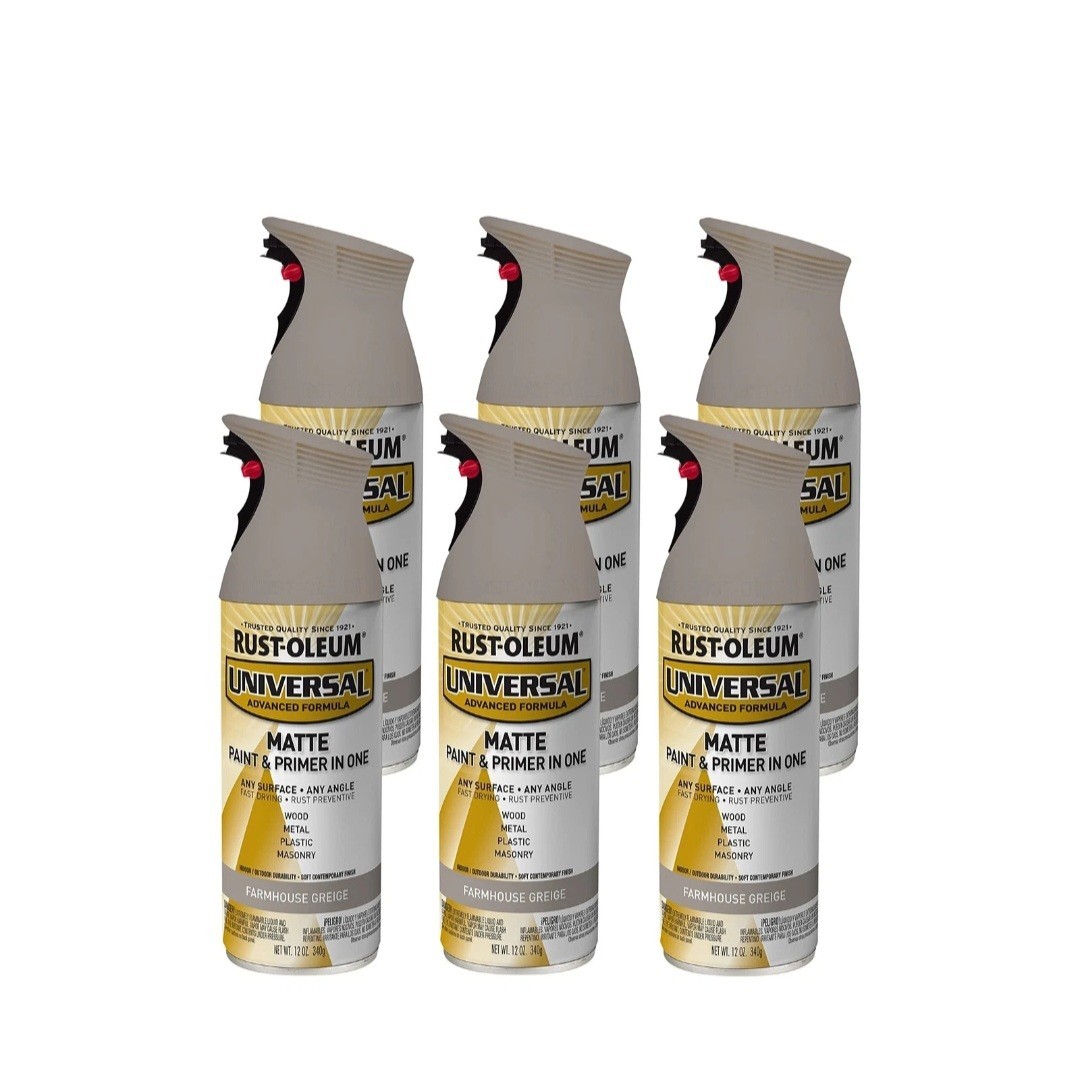 Rust Oleum Universal 12 Ounce Greige All Surface Paint Pack Of 6 Fast Drying