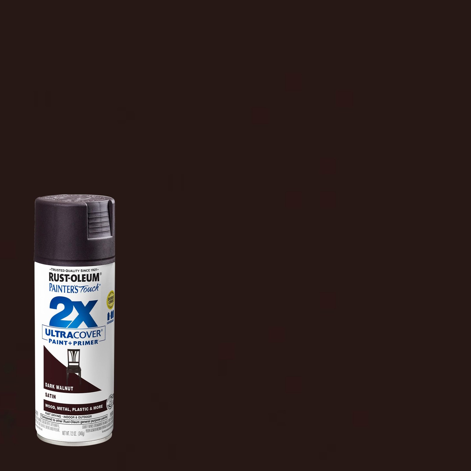 Rust Oleum Satin Dark Walnut 12 Oz Spray Paint Interior Exterior Ultra Cover