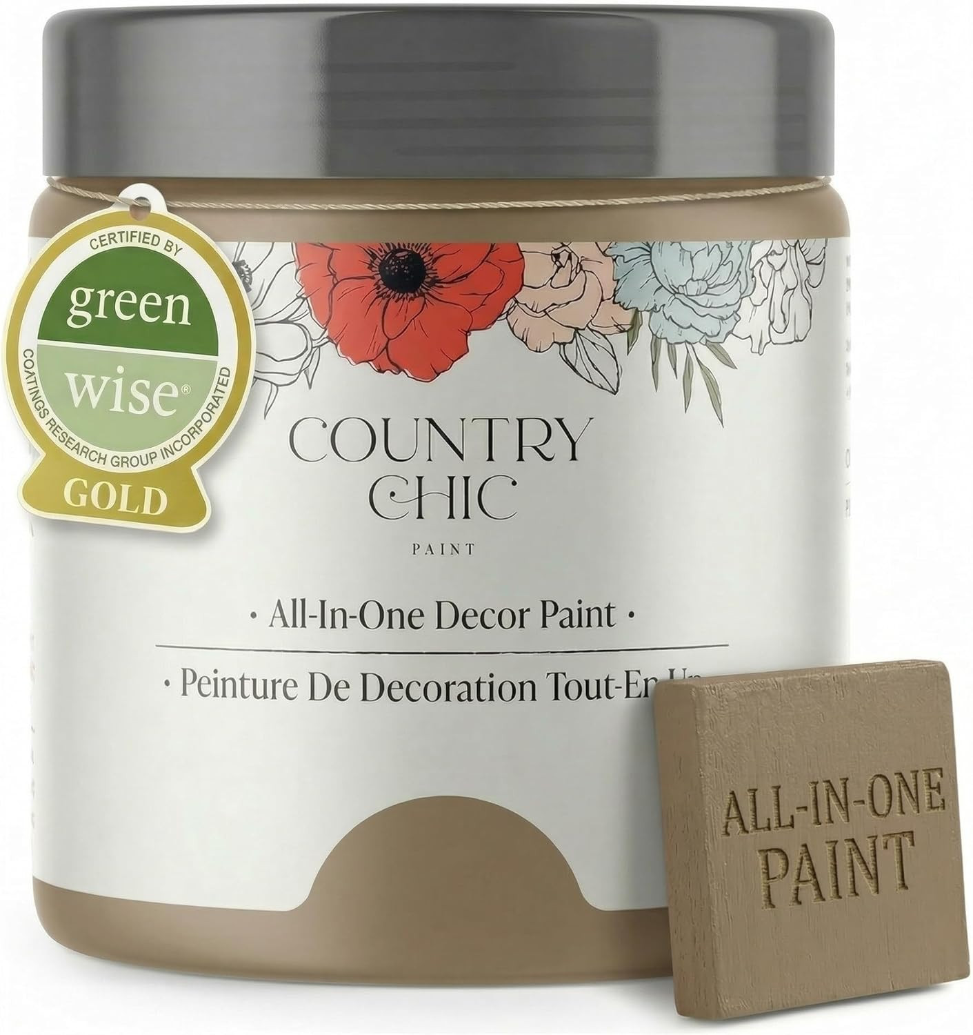 Driftwood All-In-One Chalk Paint – Eco-Friendly Matte Finish for Furniture 16oz
