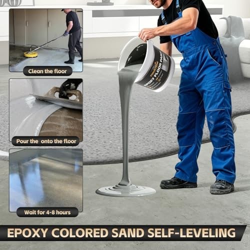 Epoxy Colored Sand Floor Paint Self-Leveling Concrete Kit 5 kg