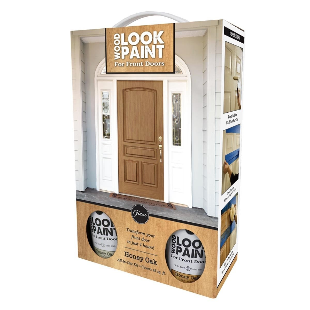 Wood Look Paint Kit for Front & Interior Doors – Honey Oak Finish, Easy Applicat