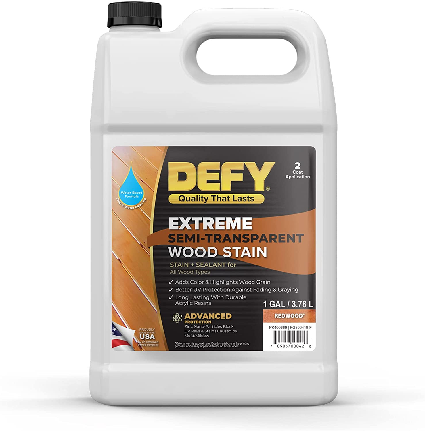 Extreme 1 Gallon Semi-Transparent Exterior Wood Stain, Redwood