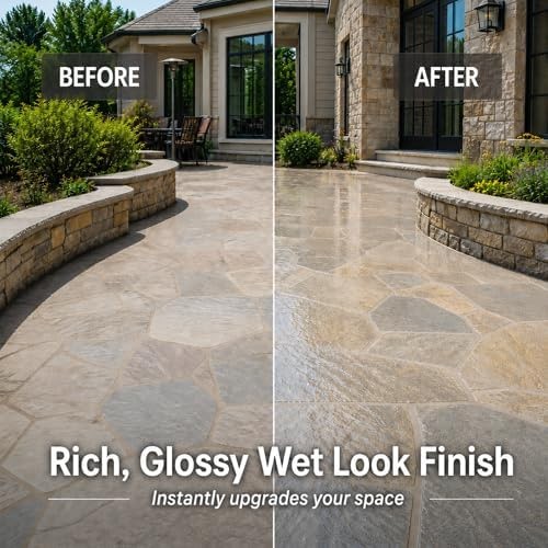 Wet Look Natural Stone Sealer. Durable, Long-Lasting Gloss Protection. Interi…