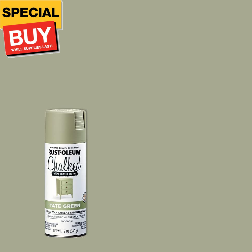 374163 Chalked Ultra Matte Spray Paint, 12 oz, Tate Green