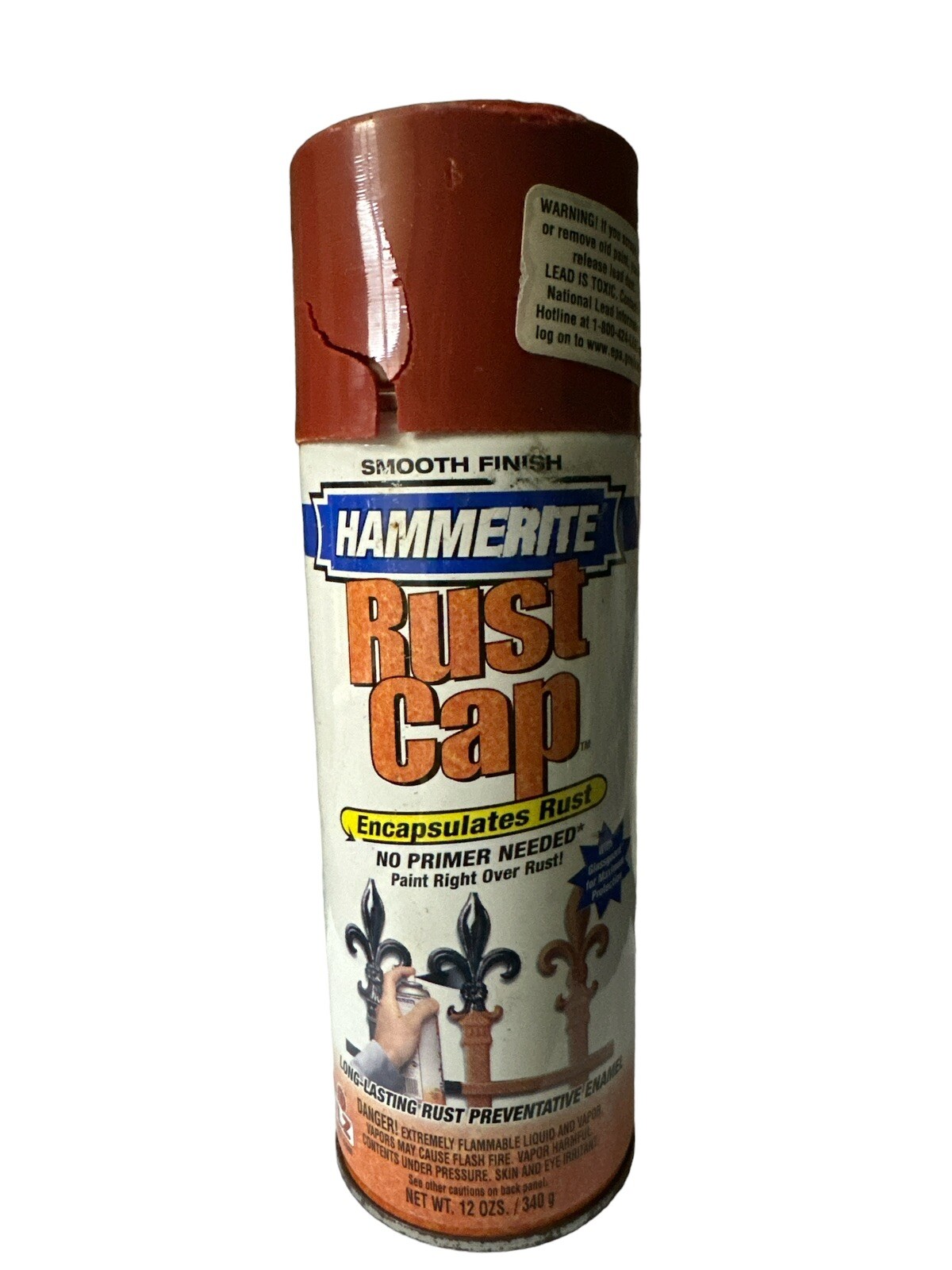 Hammerite Spray Paint Smooth Finish British Red Rust Cap, 12 oz. READ