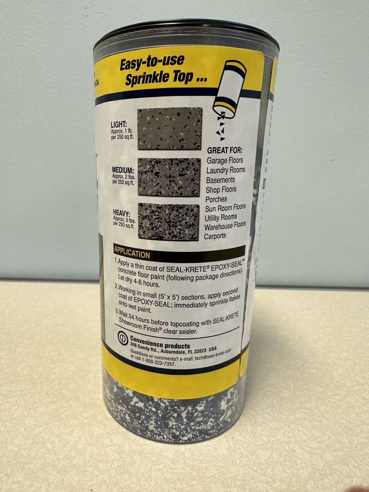 Sealkrete Epoxy-Seal Decorative Flakes, Epoxy Floor Flakes, Blue/Black/White, 1#