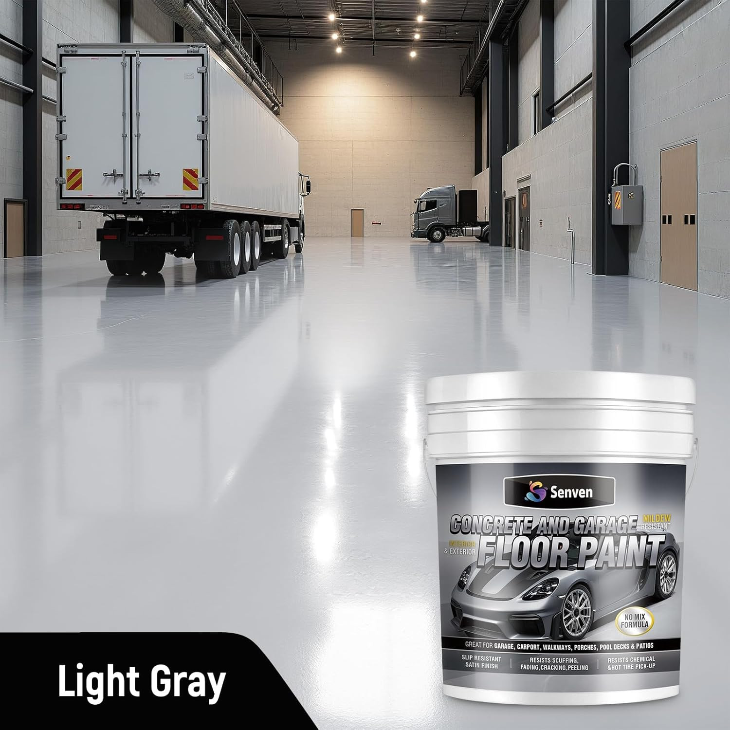 1 Gallon Silver Gray Epoxy Garage Floor Paint Concrete Coating Basement Acrylic