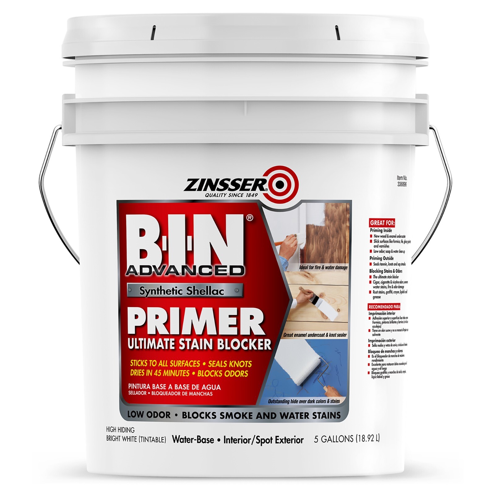 Zinsser BIN Advanced White Primer and Sealer For All Surfaces 5 gal