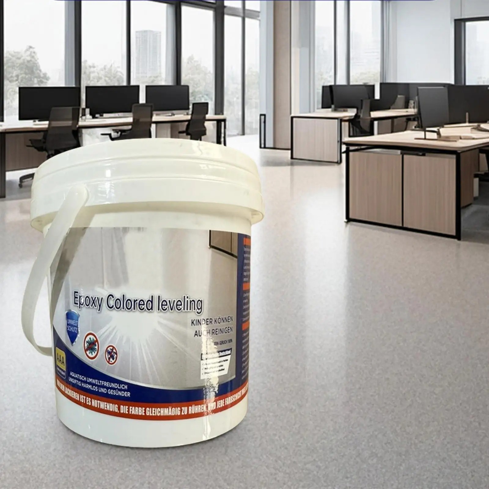Marble Effect Epoxy Floor Coating High-Gloss Floor Paint Waterproof & Anti-slip