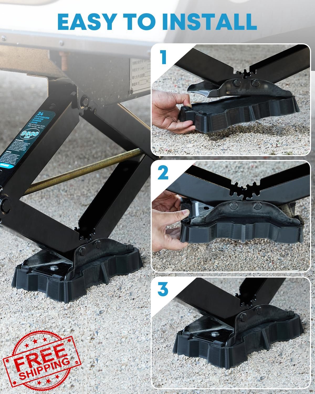 Kohree RV Stabilizer Jack Pads 2 Pack