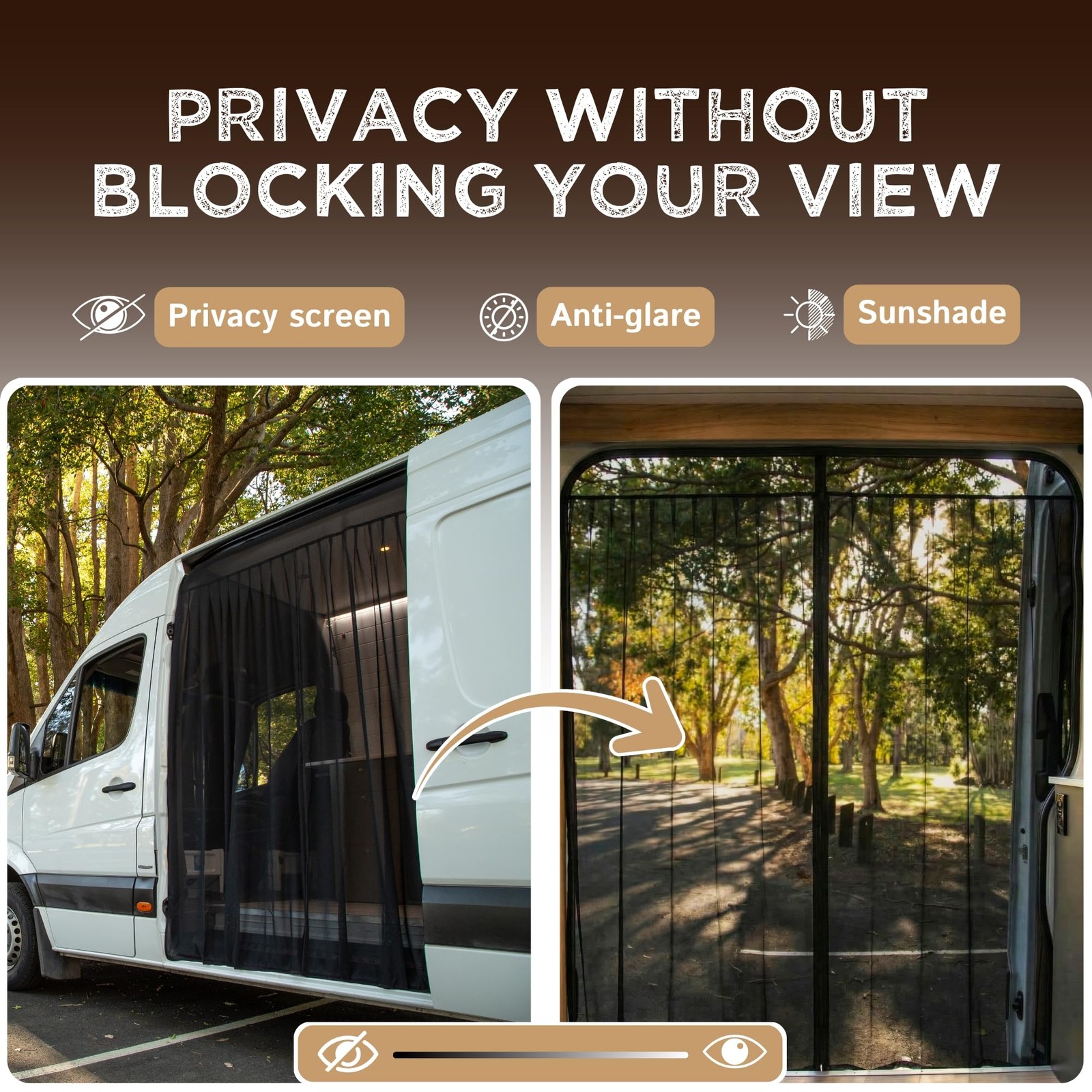 Living In A Bubble Van Bug Screen For Mercedes-Benz Sprinter Mid/High Roof And