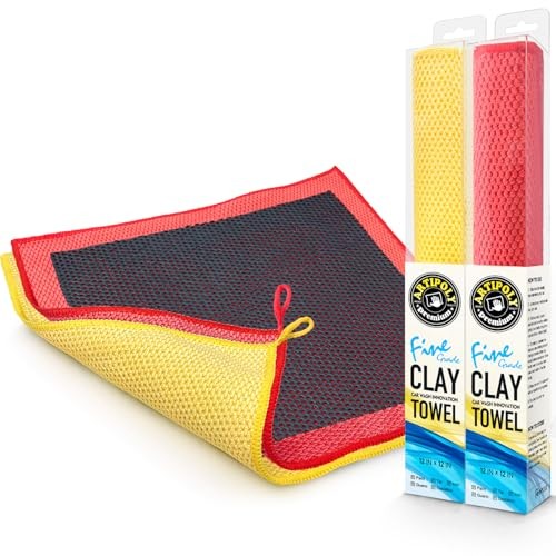 Clay Decontamination Towel 2pack- Professional Detail Products – Red&yellow