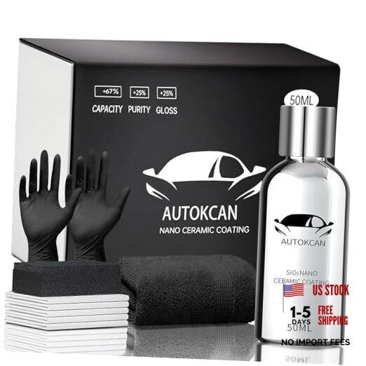 Nano Ceramic Coating for Cars, 10H High Gloss 50ML Anti-Scratch SiO2 Ceramic