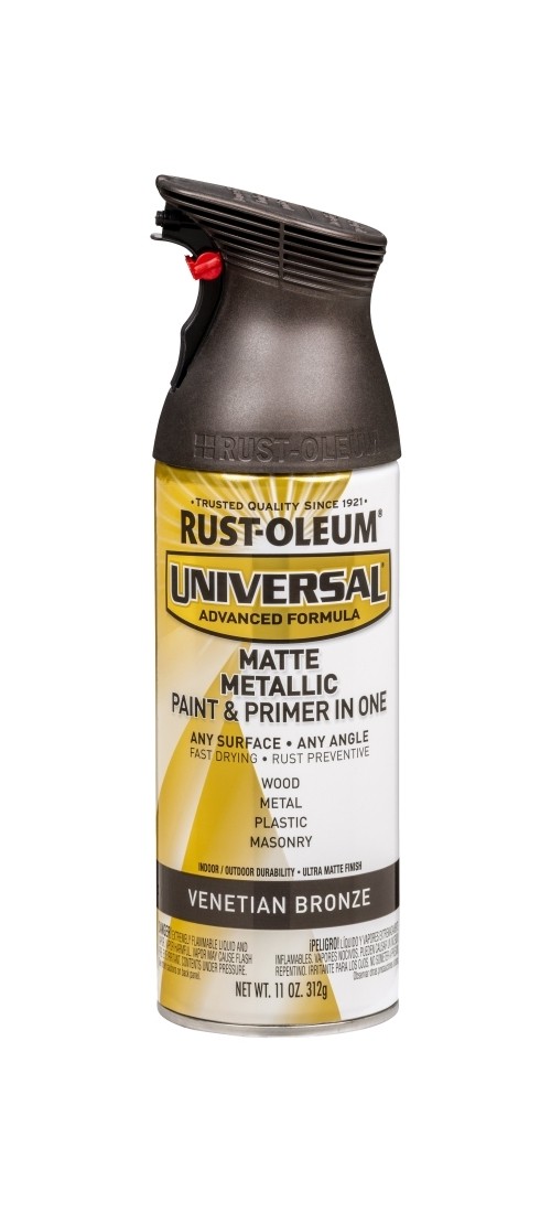 Rust-Oleum 353092 Universal Metallic Paint, Matte, Venetian Bronze, 11 oz