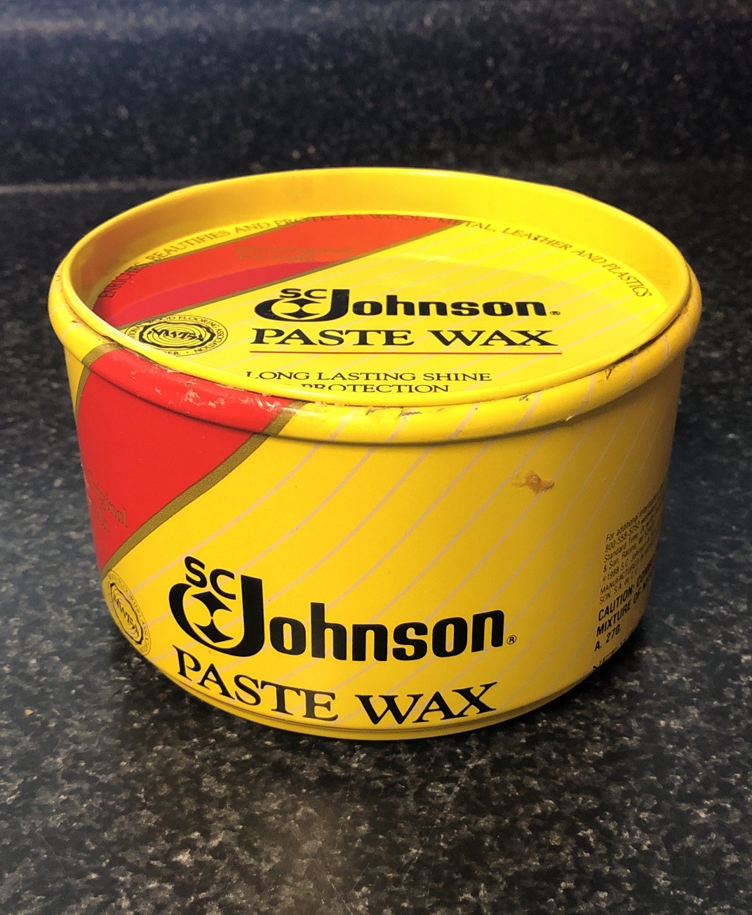 Vintage 1 Lb Can SC Johnson Paste Wax Original Formula Discontinued Almost Full