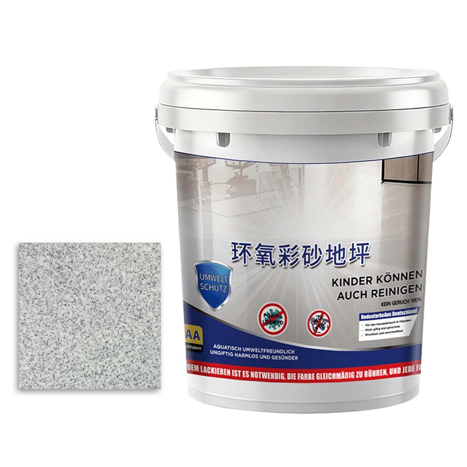 Epoxy Colored Sand Floor Paint, High-Gloss Self-leveling Epoxy Floor Paint 500ml