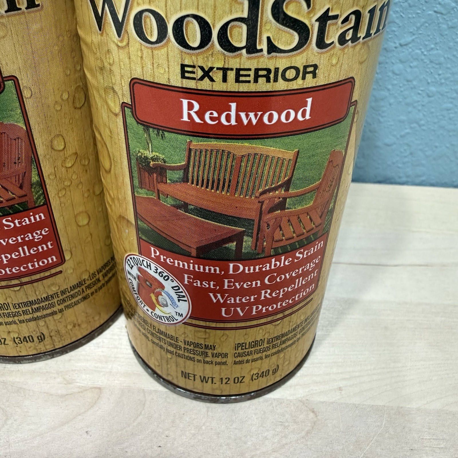 2x Krylon Exterior Semi-Transparent Wood Stain Redwood Spray Paint 12 Oz New NOS