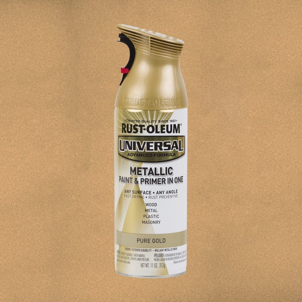 Gold, Rust-Oleum Universal Metallic Paint & Primer Spray Paint-245221, 11 oz