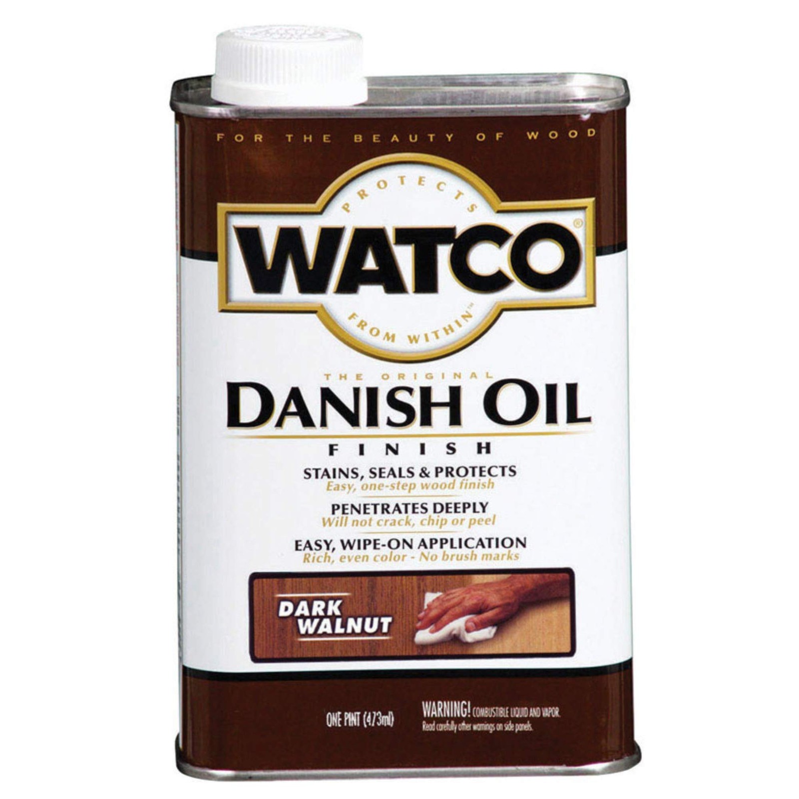 Watco 65851 Danish Oil Wood Finish, Pint, 1 Pint (Pack of 1), Dark Walnut
