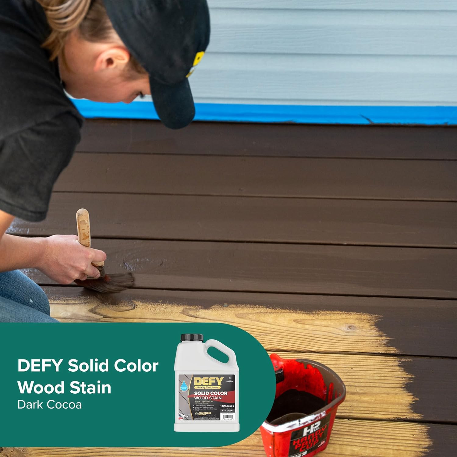 Dark Cocoa Wood Stain – 1 Gallon UV Resistant Deck & Fence Paint