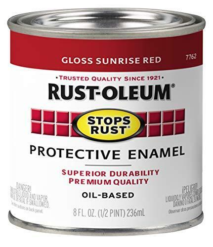Rust-Oleum 7762730 Stops Rust Brush On Paint, Half Pint, Gloss Sunrise Red
