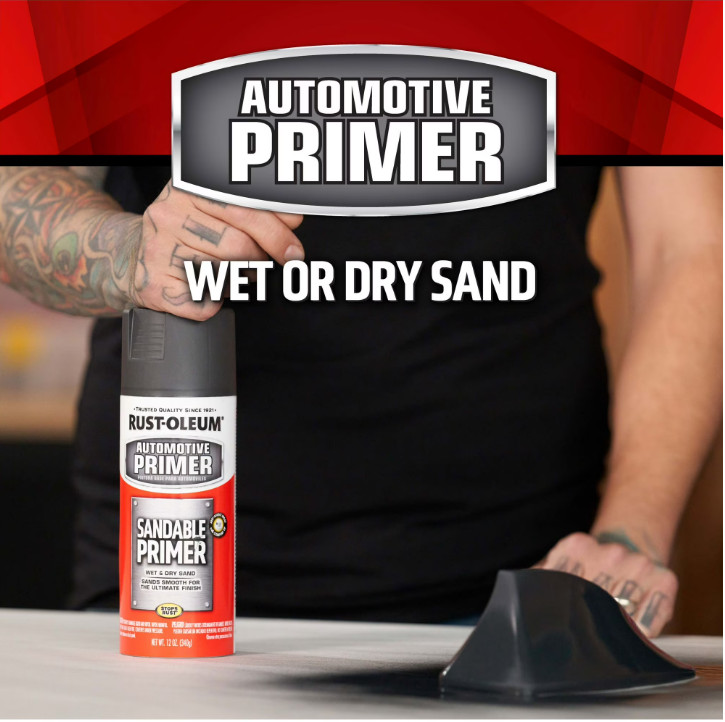(2 PACK ) 249418 Automotive Sandable Primer Spray Paint 12 oz Black