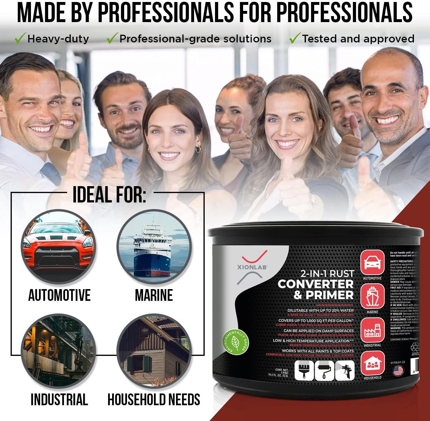 Water-Based Rust Converter & Primer – Non-Toxic, Low VOC, Works on Damp Surfaces