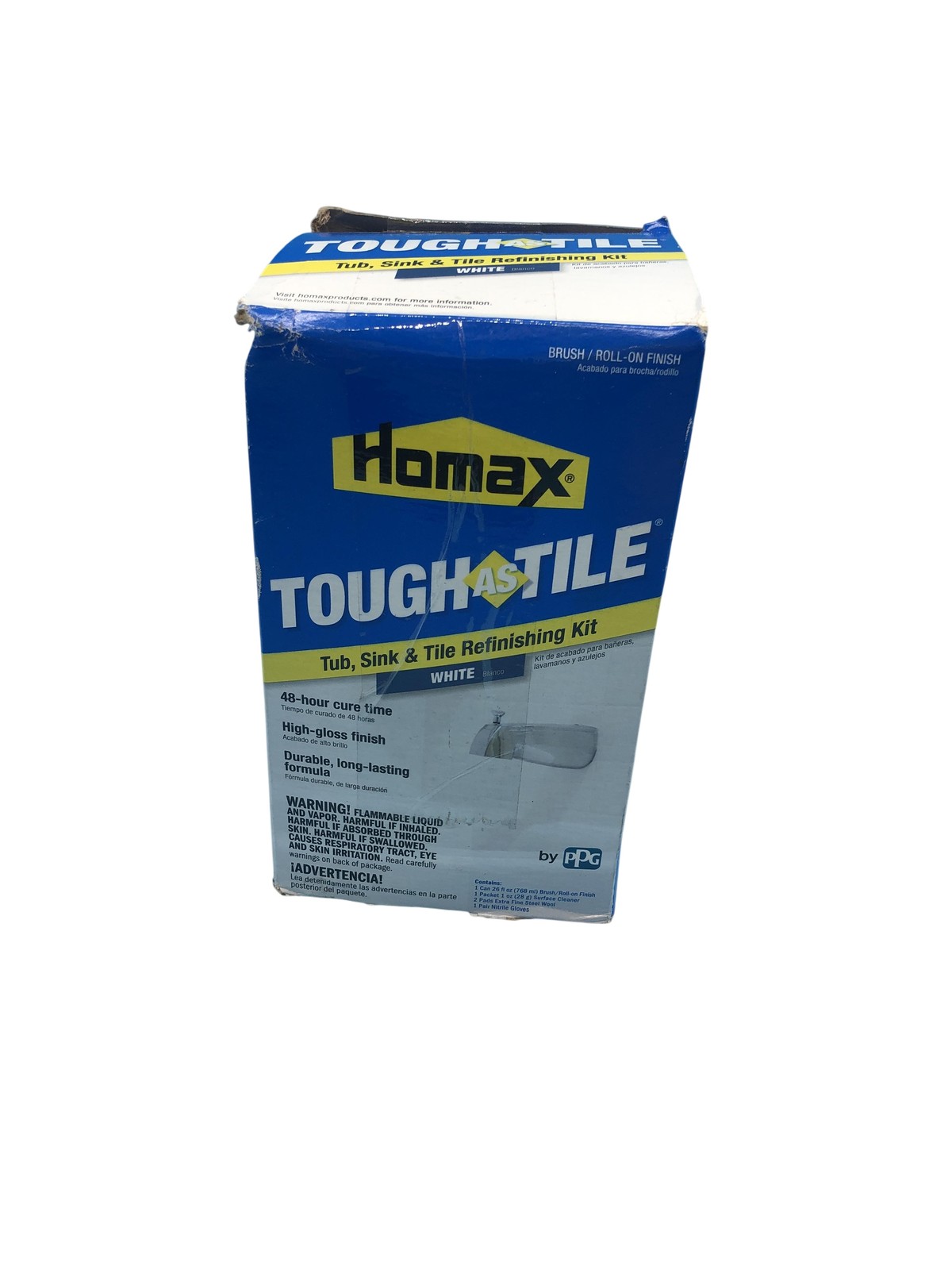 Homax Tough As Tile Tub Sink & Tile Refinishing Kit White 26oz Brush Roll-On
