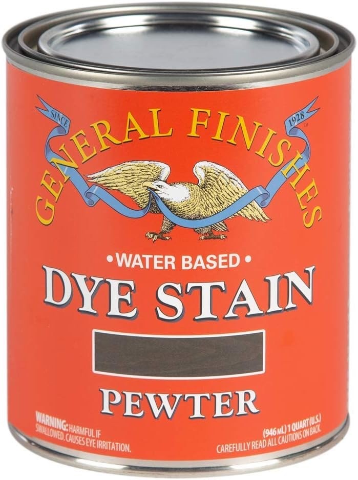 General Finishes Water Based Dye Stain – Pewter – Quart