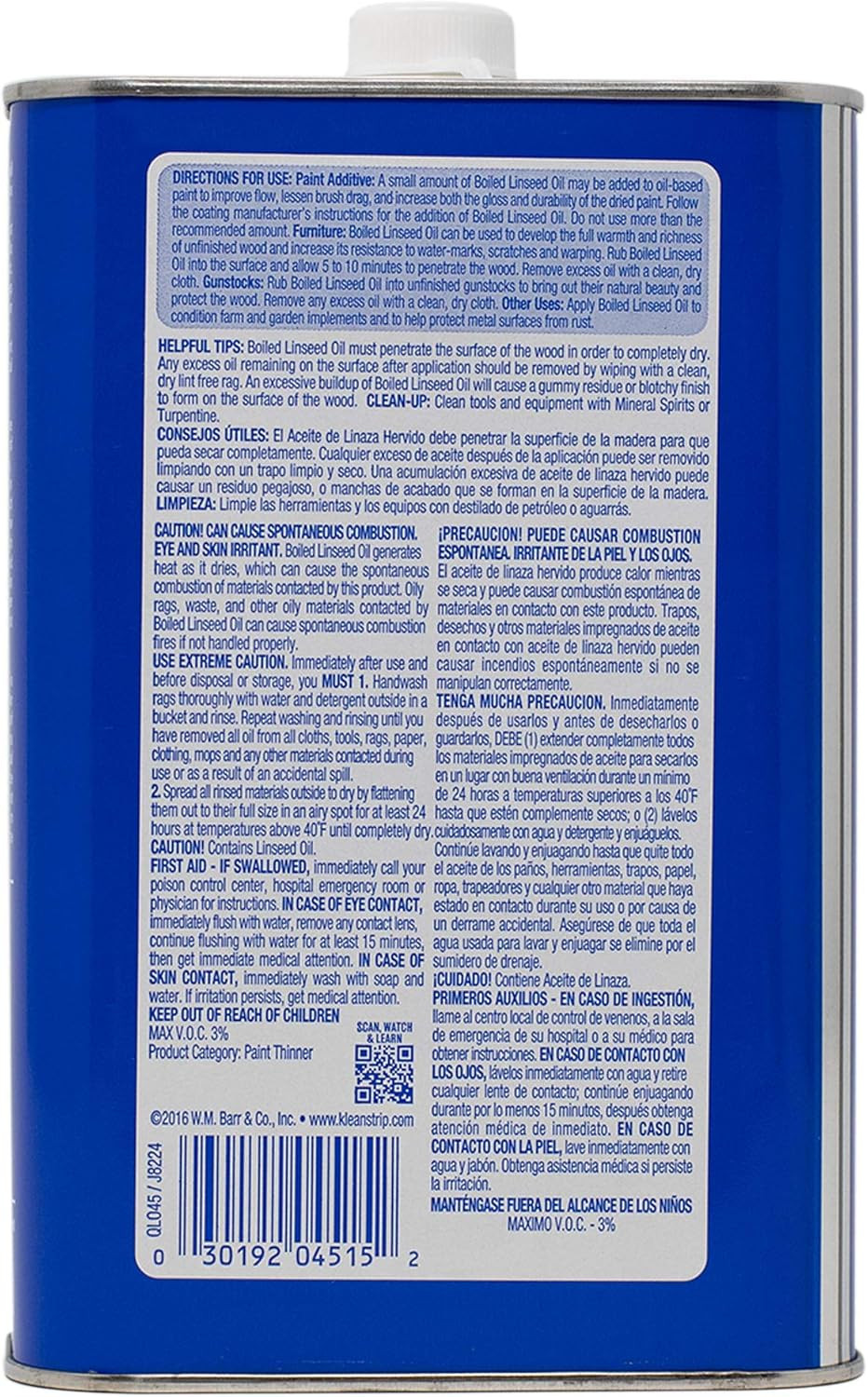 Kleanstrip Boiled Linseed Oil 1 Quart