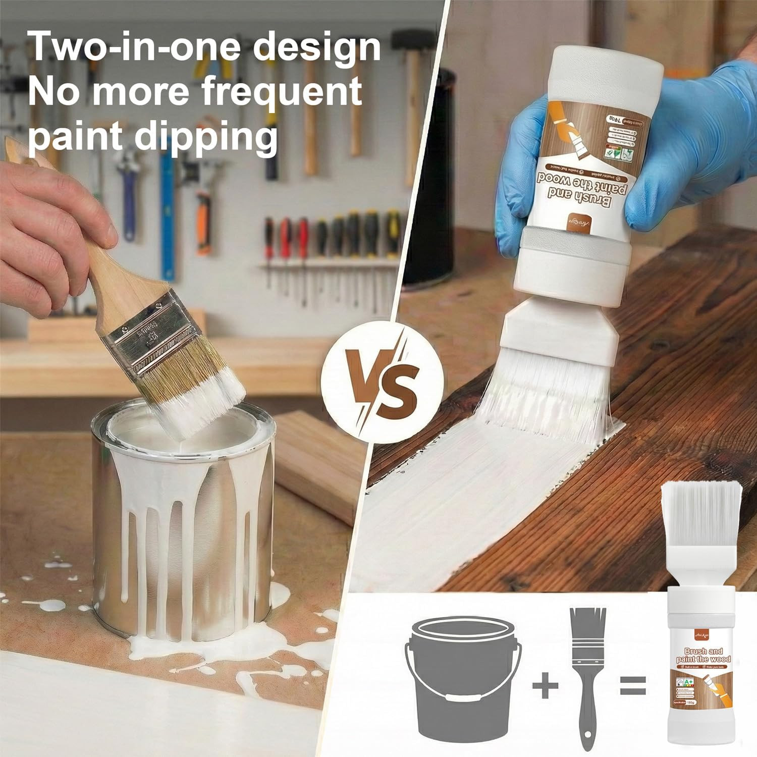 All-In-One Paint White, Touch-Up Paint for Furniture, Cabinets, Wood, Metal No S