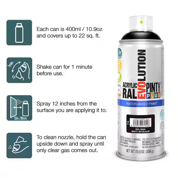 Evolution Acrylic 10.9 Oz. Gloss Traffic White, Water Base Spray Paint