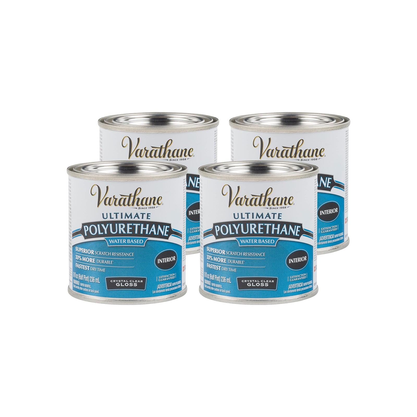 Varathane Water-Based Ultimate Polyurethane Half Pint Gloss 4 Pack