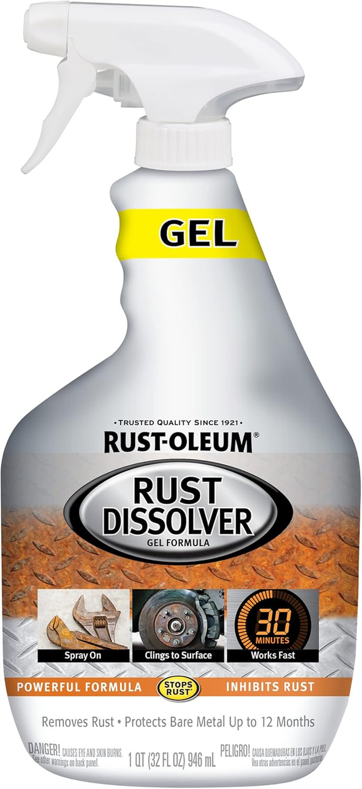 Rust Dissolver Trigger Spray Gel | Heavy-Duty Corrosion Remover for Metal Tools,